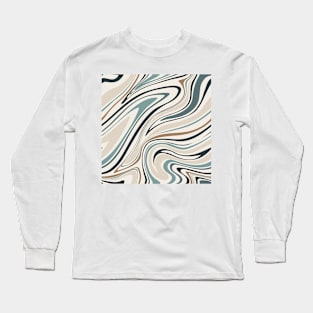 Groovy Swirling Liquid Pattern - Seafoam Long Sleeve T-Shirt